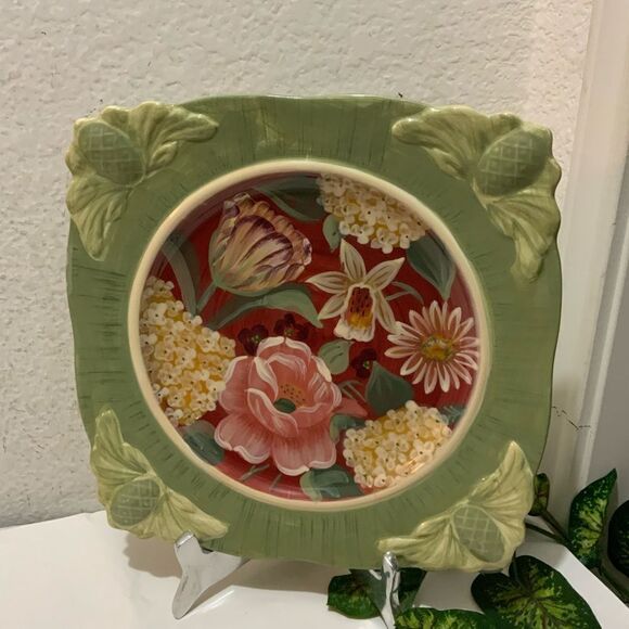 Certified International Pamela Gladding Dinner Plate Hand Painted Floral 11 1/4" - Picture 3 of 10